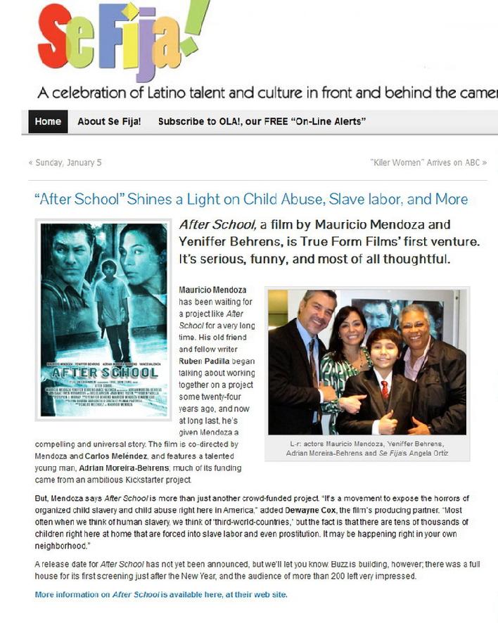 Article written about the private screening of After School in January 2014